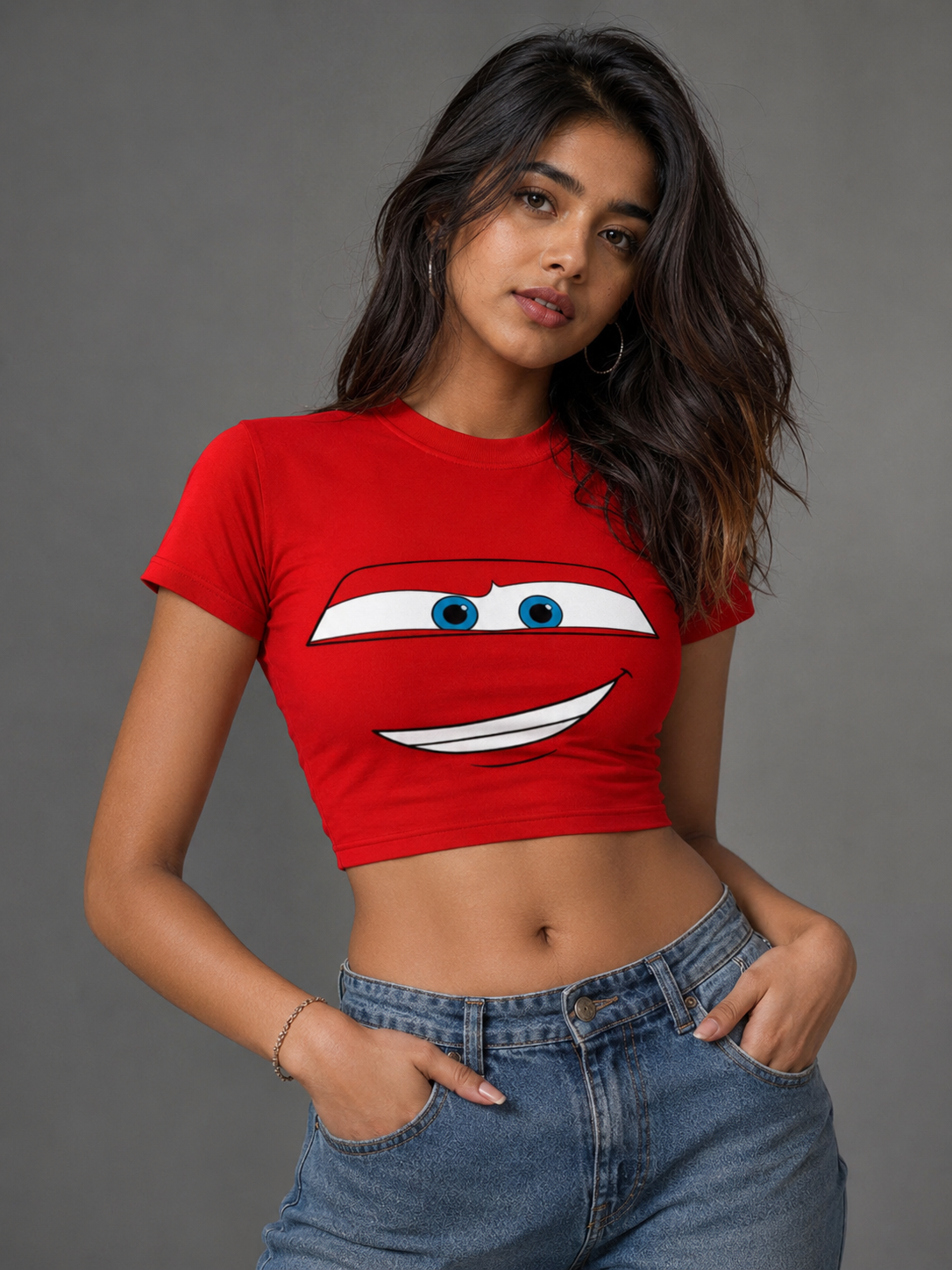 FAB4 “Lightning Smile” Premium Women’s Crop Top