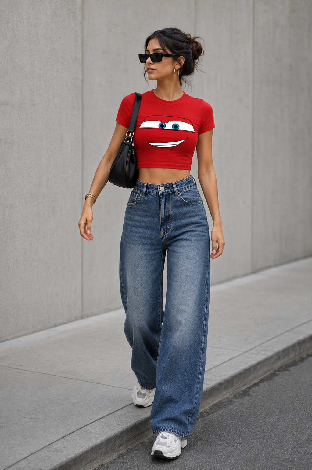 FAB4 “Lightning Smile” Premium Women’s Crop Top