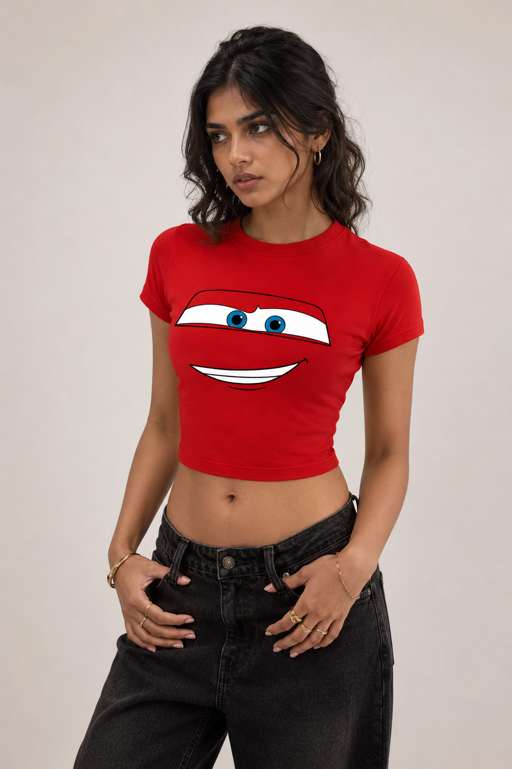 FAB4 “Lightning Smile” Premium Women’s Crop Top