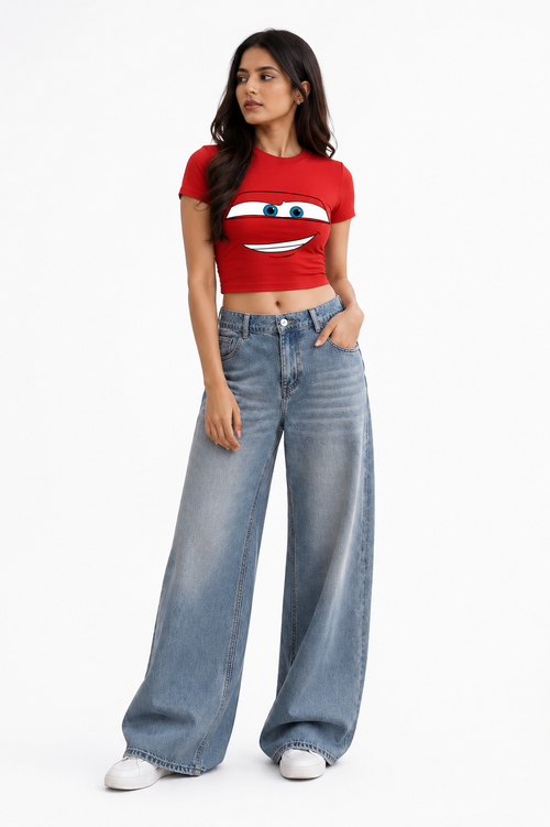 FAB4 “Lightning Smile” Premium Women’s Crop Top
